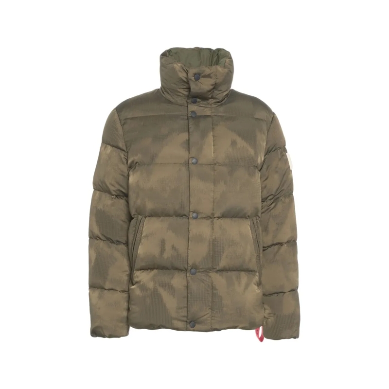 After Label Donsjas Quilted High Collar Puffer Jacket With Snap Button Grey