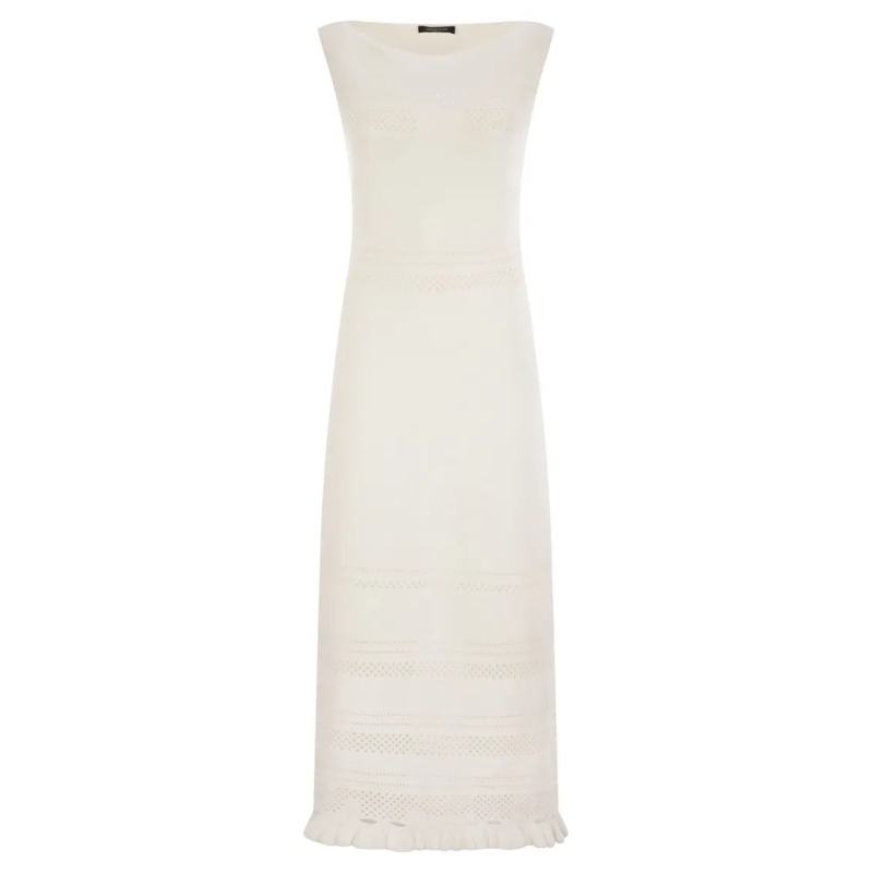 Fabiana Filippi  Light Cotton Sleeveless Dress White