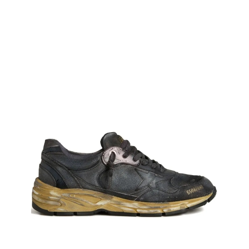 Golden Goose Low-Top-Sneaker Sleek Black Sneakers With Distressed Finish Grey