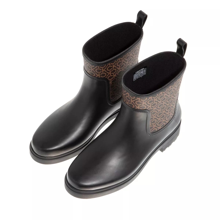 Calvin Klein Rain Boot W Flc Mono Black Brown Mono Bottes de