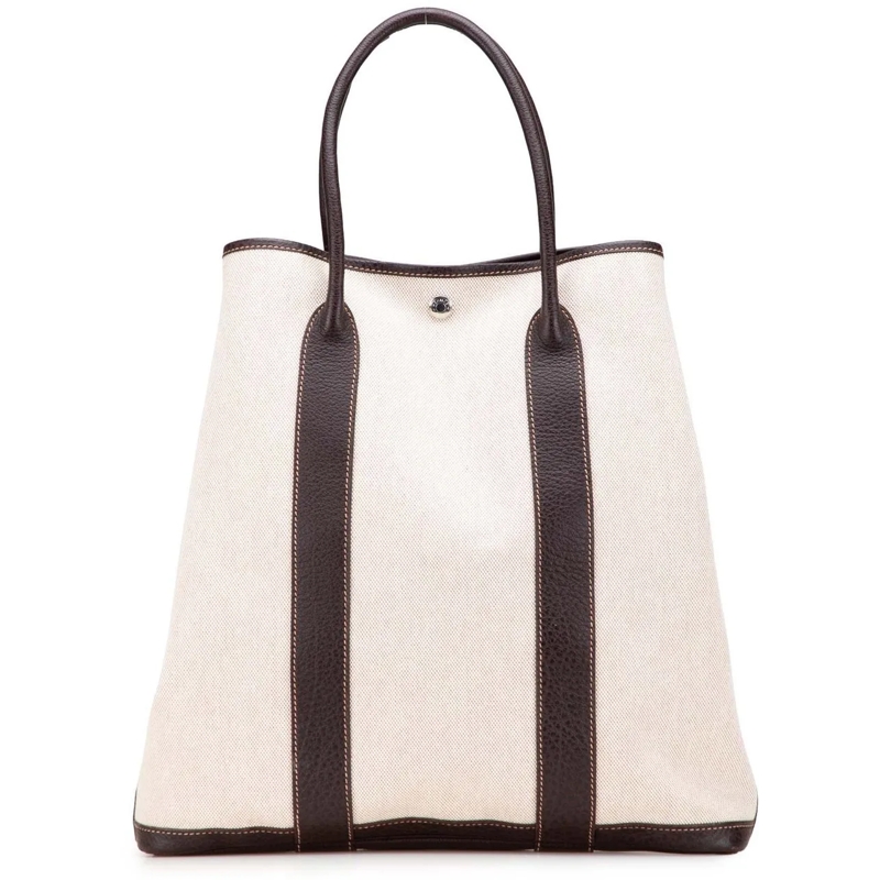 Hermès Shopper Toile and Buffalo Leather Garden File 37 braun