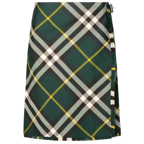 Burberry Check Skirt Green 