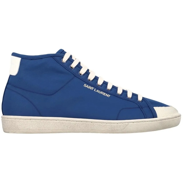 Saint Laurent Sl/39 Court Classic Logo Mid-top Sneakers blau