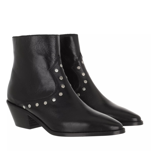 Zadig & Voltaire Tyler - Vintage Patent & Flat Studs Black Ankle Boot