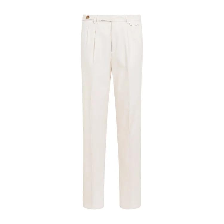 Brunello Cucinelli - Off White Cotton Pants - Größe 50 -