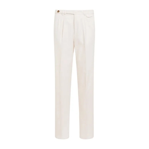 Brunello Cucinelli Off White Cotton Pants Neutrals 