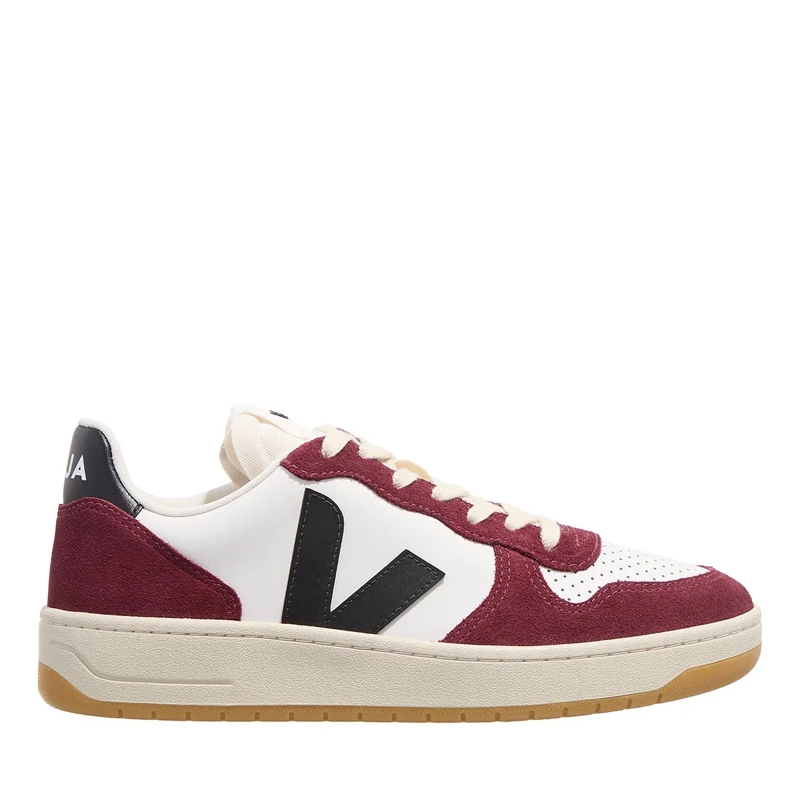 Veja Low-Top-Sneaker V-10 White Black Amarante