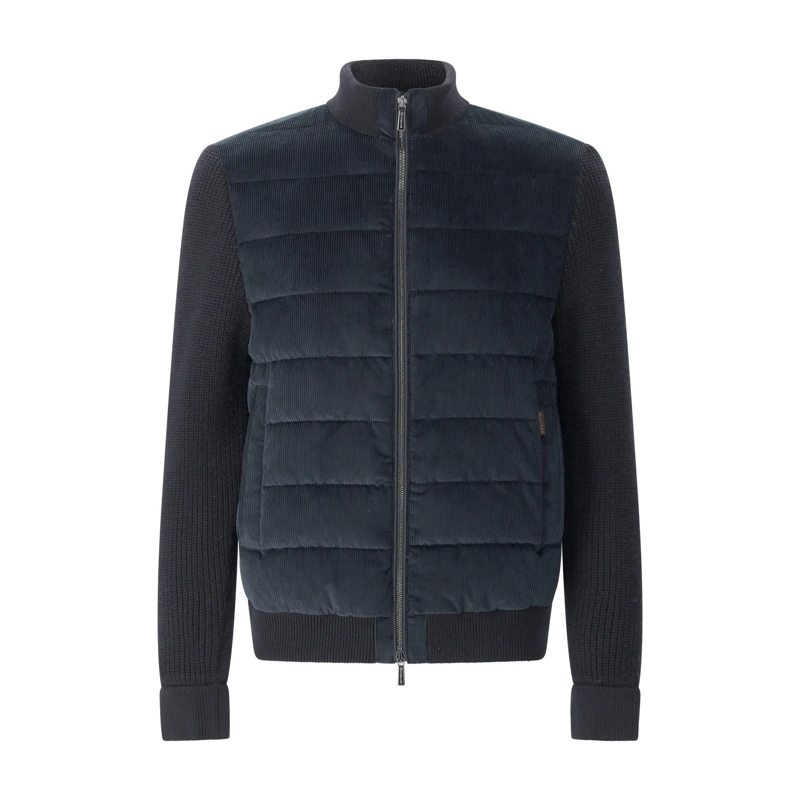 Moorer Blazer Jacke im Materialmix Dunkelblau