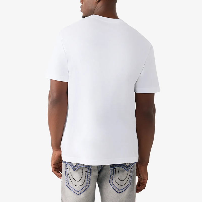 True Religion T-Shirt - Logo T-Shirt- Gerader Schnitt- Überschnittende weiss(Image 4)