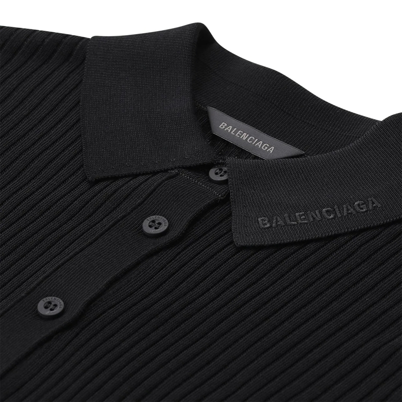 Balenciaga T-Shirt Strickjacke mit Logo schwarz(Image 4)