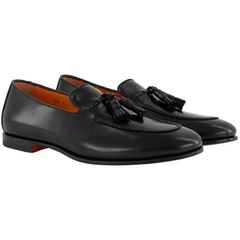 Santoni Claquettes Tassel Loafer schwarz