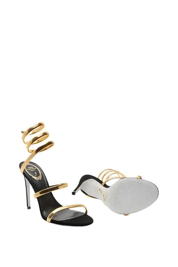 Thumbnail - René Caovilla Sandalen - Juniper Black And Gold Sandal - Gr. 37,5 (EU) - in Beige - für Damen