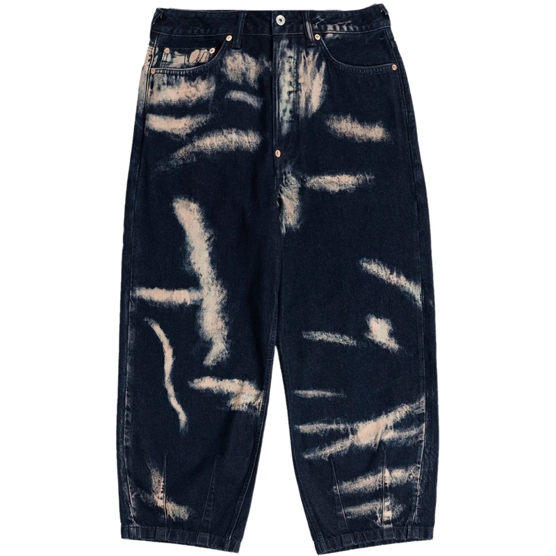 EVISU Jeans à jambe droite Jeans Tie-Dye Printed Seagull Denim Indigo mehrfarbig