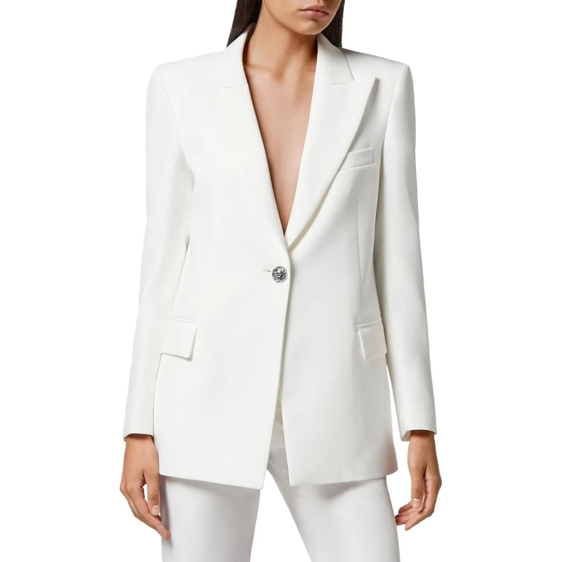 Philipp Plein Blazer Blazer Skull Mit Schmucksteinen creme(Image 3)