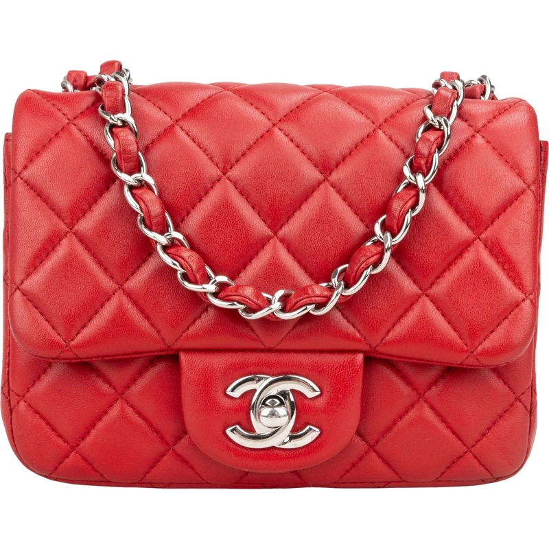 Chanel Sac à bandoulière Chanel Quilted Lambskin Palladium Mini Single Flap mehrfarbig