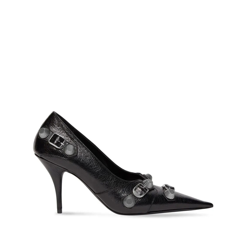 Balenciaga Pumps 90Mm Cracked Lambskin Pumps Black