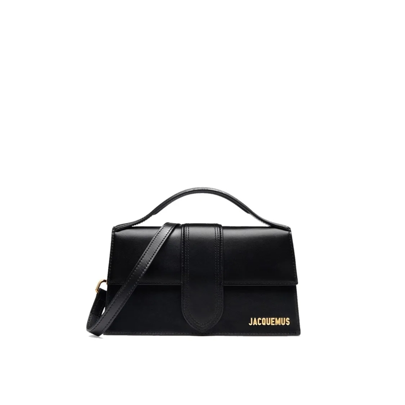Jacquemus Sac à bandoulière Le Grand Bambino Leather Bag - Gold Logo Black