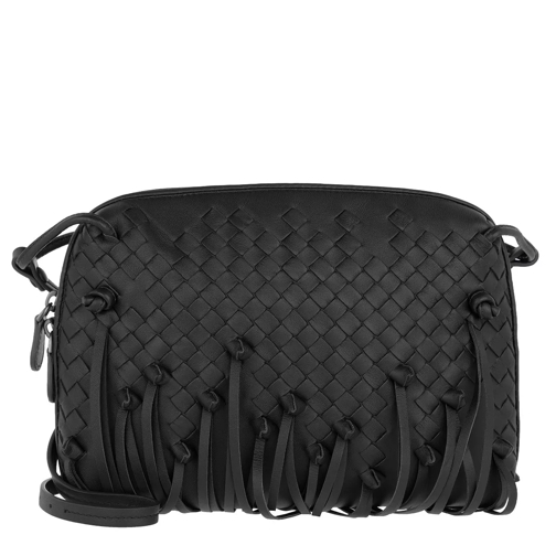 Bottega Veneta Nodini Shoulder Bag Fringes Black Crossbody Bag