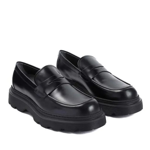 Tod's Black Leather Loafers Black Laars