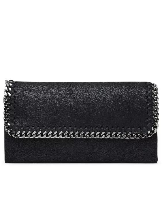 Stella McCartney Portemonnaie - Black Polyester Big Falabella Wallet - Gr. unisize - in Schwarz - für Damen