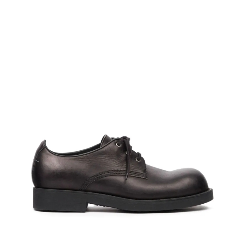 MM6 Maison Margiela Veterschoenen Low-Cut Calf Leather Shoes Black