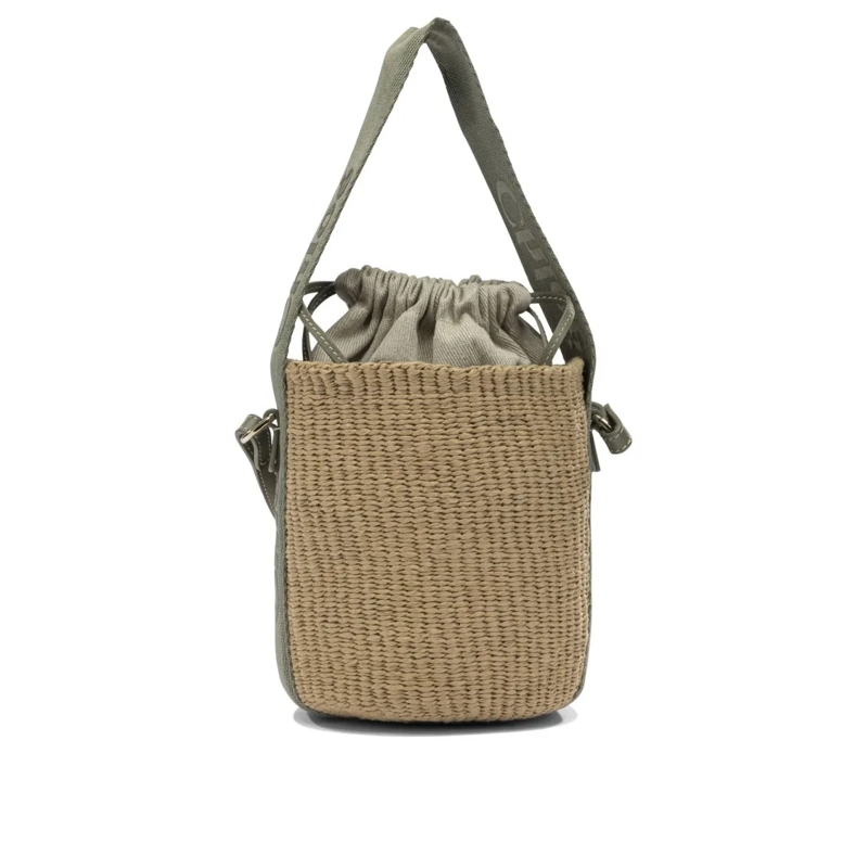 Chloé Bucket Bag Compact Woven Paper Crossbody Bag Neutrals
