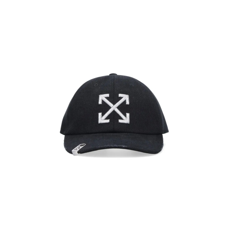Off-White Hoed Curved Visor Baseball Cap In Black Cotton Black