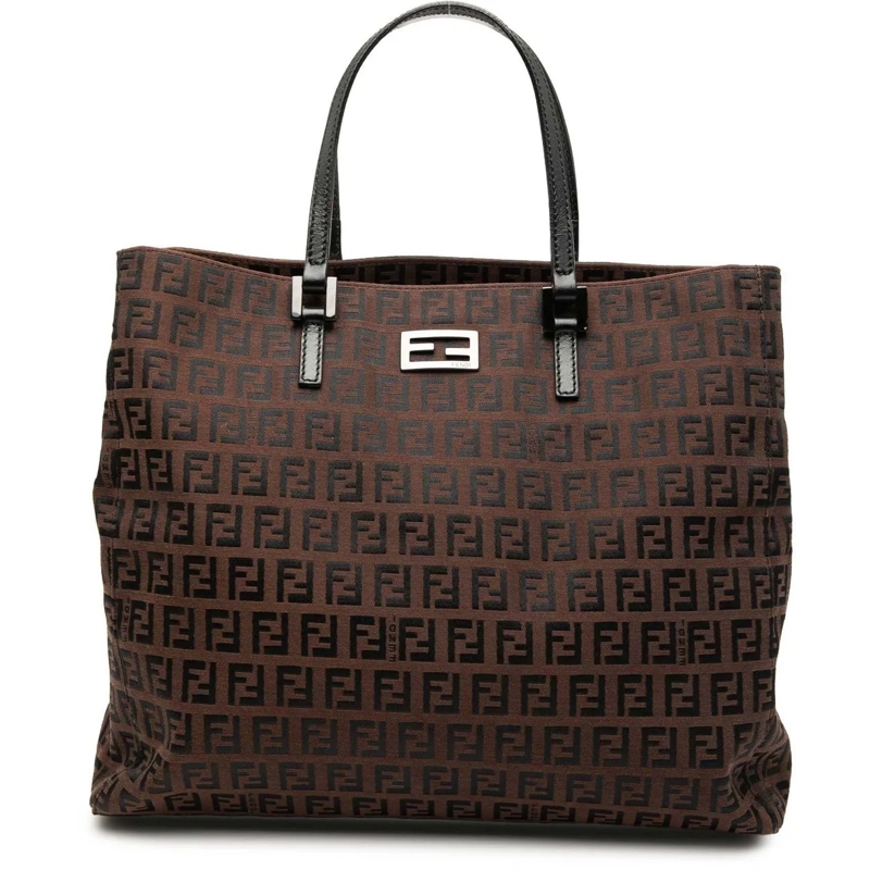 Fendi Shopper Zucchino Canvas Tote braun