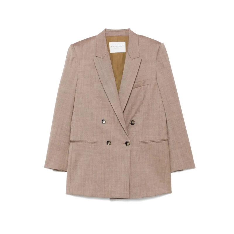 Philosophy Di Lorenzo Serafini Blazer Tailored Neutral Jacket With Classic Silhouette By Pink