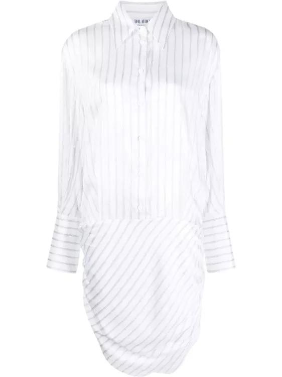 The Attico - Hatty Striped Shirtdress - Größe 40 - white