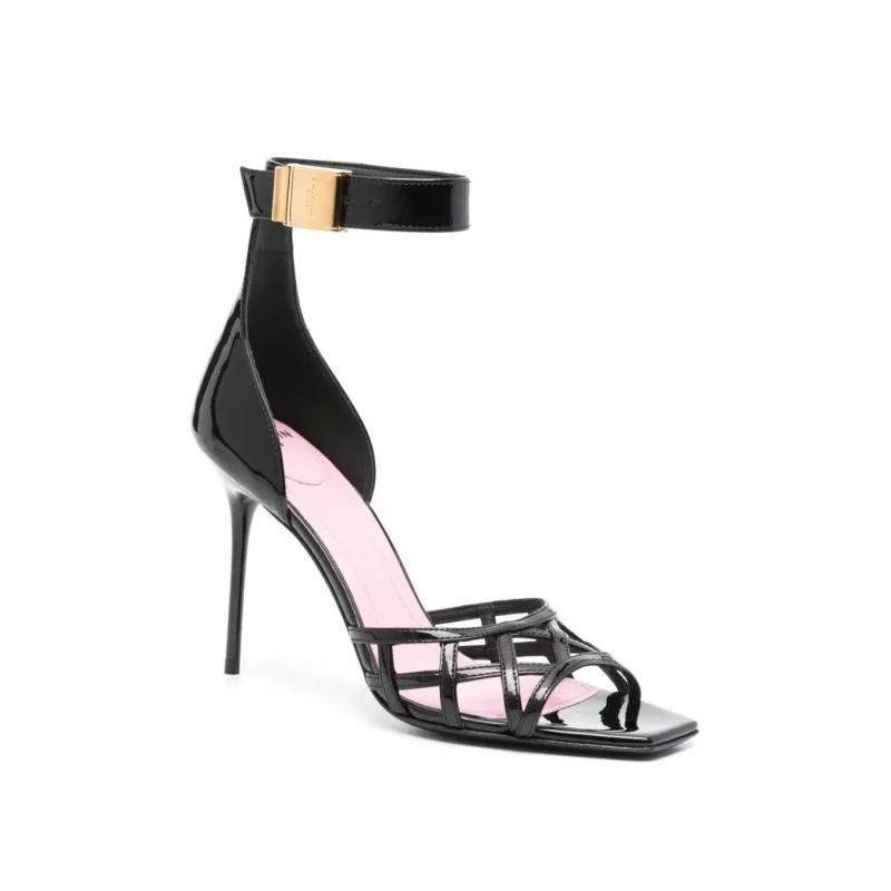 Balmain High Heels Uma Patent Leather Pumps Black(Image 6)