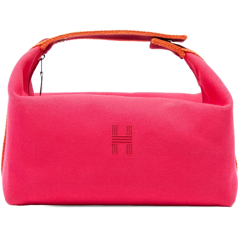 Hermès Necessaire Large Toile Bride A Brac Case rose