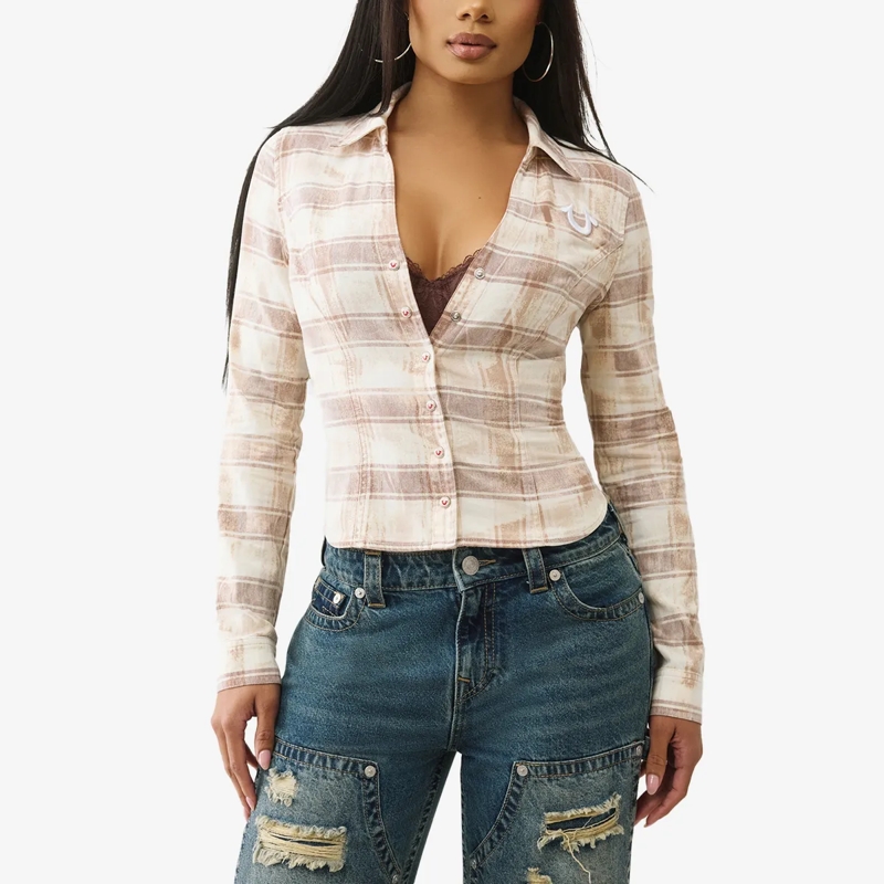 True Religion Bluse Karohemd braun(Image 6)