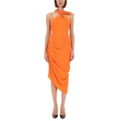 Versace Jeans Couture Midi-Kleider Asymmetrical Midi Dress Orange