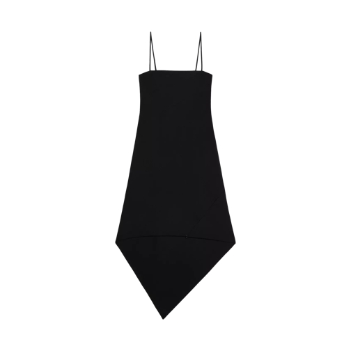 Helmut Lang Kleid aus Wolle mit Schalsaum black black 