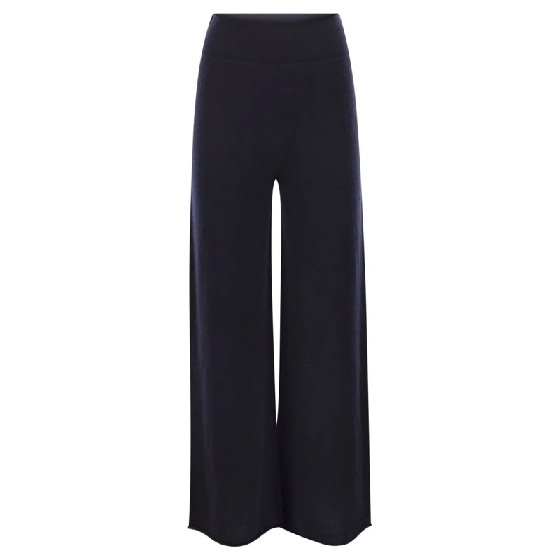 Vanise  Cashmere Wide-Leg Trousers Black