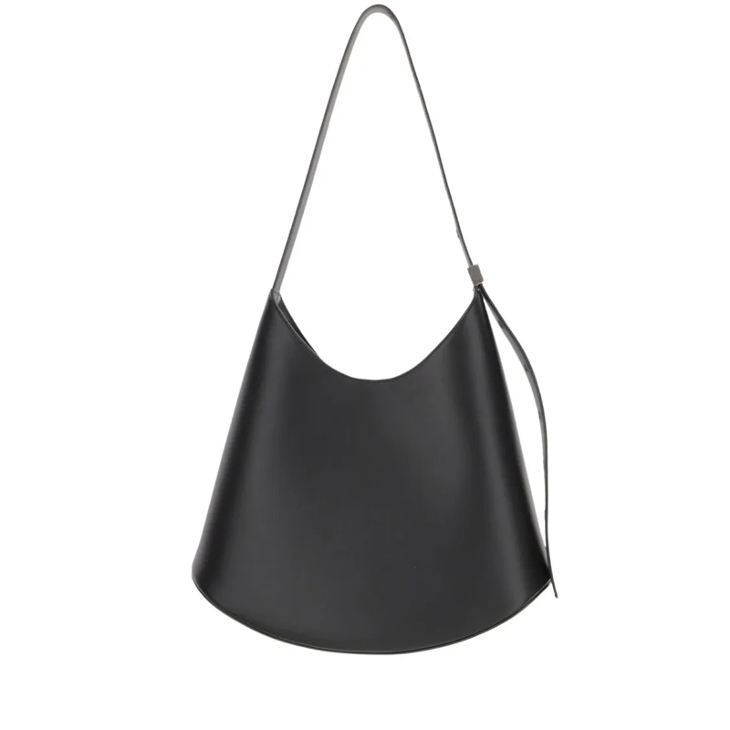 Jil Sander Schultertasche Eldorado Medium Leather Shoulder Bag Schwarz
