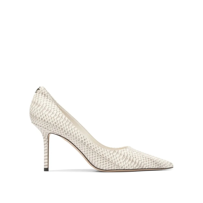 Jimmy Choo Pumps Textured Snakeskin Heeled Shoes Neutrals