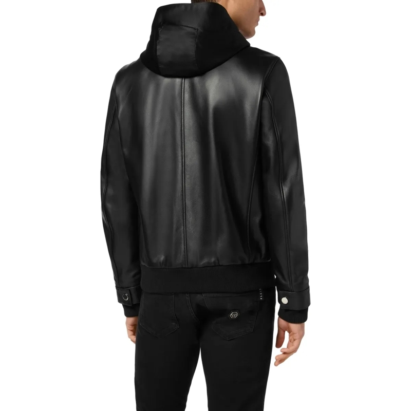 Philipp Plein Daunenjacke Lederjacke schwarz(Image 2)