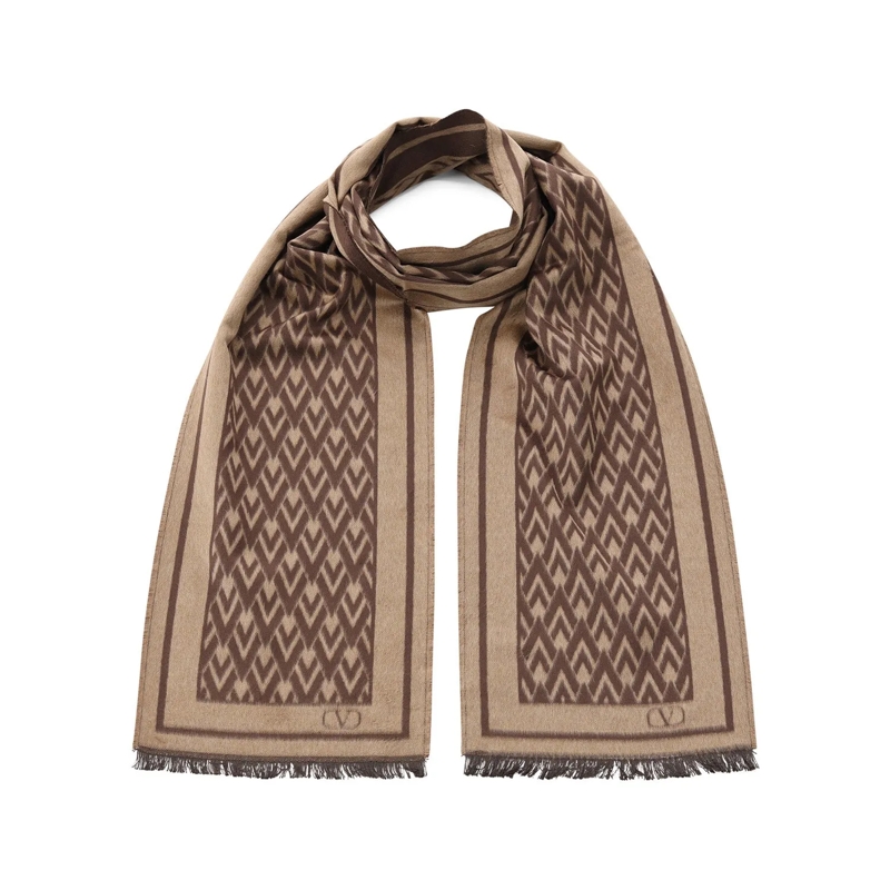 Valentino Garavani Wollschal Schal aus Seide beige(Image 3)