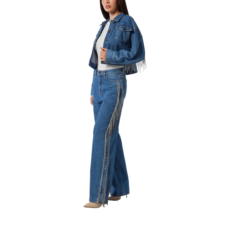 Philipp Plein Übergangsjacke Denim-Jacke Mit Schmucksteinen grau(Image 2)