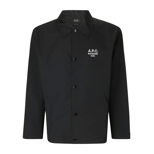 A.P.C. Übergangsjacke Snap Button Shirt Jacket With Embroidered Logo Black