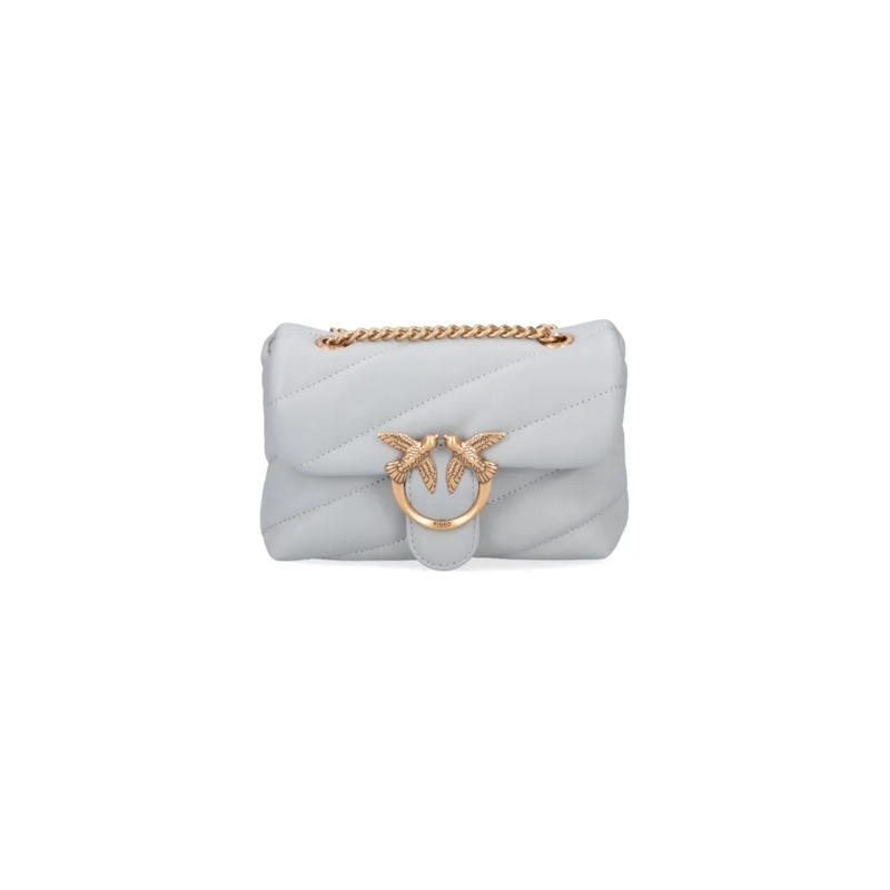 Pinko Sac à bandoulière Mini Shoulder Bag With Padded Quilted Design And G Grey