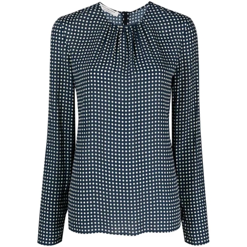 Philosophy Di Lorenzo Serafini Polka-Dot Long-Sleeve Blouse Blue 