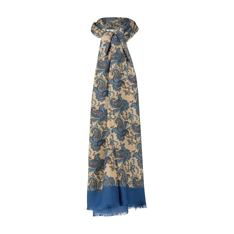 Altea Écharpe en laine Schal mit Paisley-Muster blau