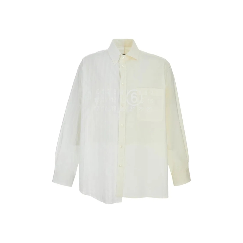 MM6 Maison Margiela Hemd Tailored White Shirt With Structured Collar White