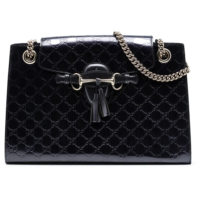 Gucci Schultertasche Large Guccissima Patent Emily Shoulder Bag lila