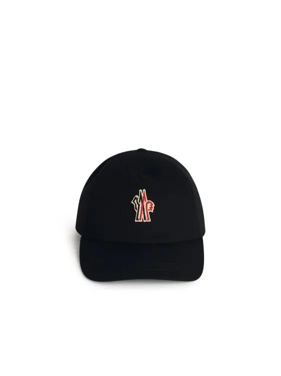 Moncler Mützen - Black Cotton Cap - Gr. ONE SIZE - in Schwarz - für Damen