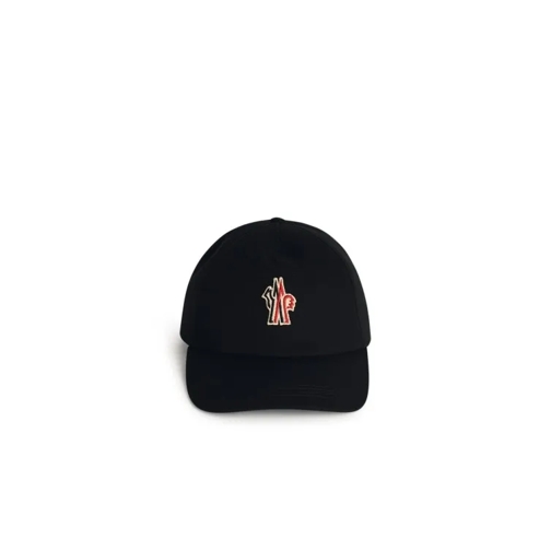 Moncler Black Cotton Cap Black 