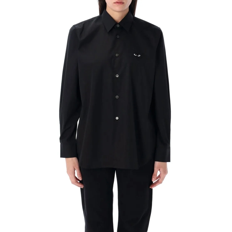 Comme des Garcons Hemd Black Heart Shirt Black
